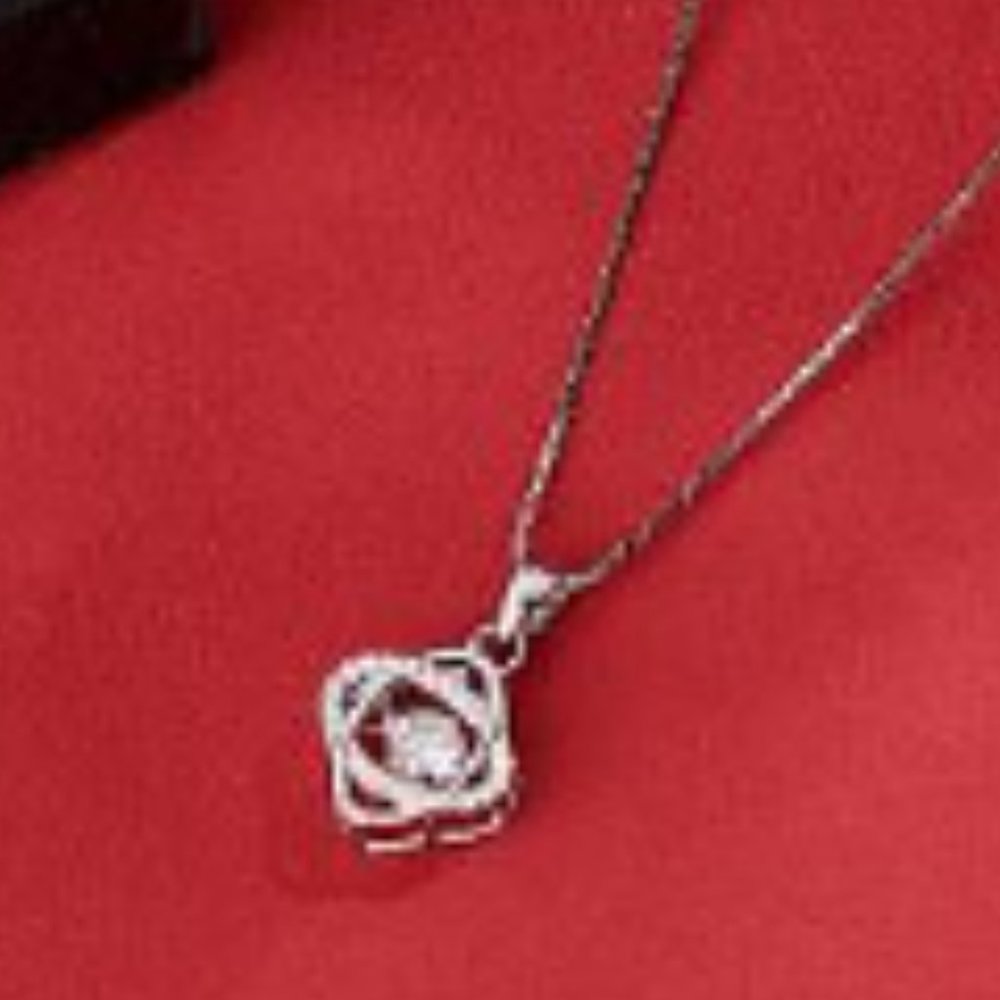 925 Sterling Silver necklace W CZ Cubic Zirconia Adjustable 16.5 - 18" Stamped